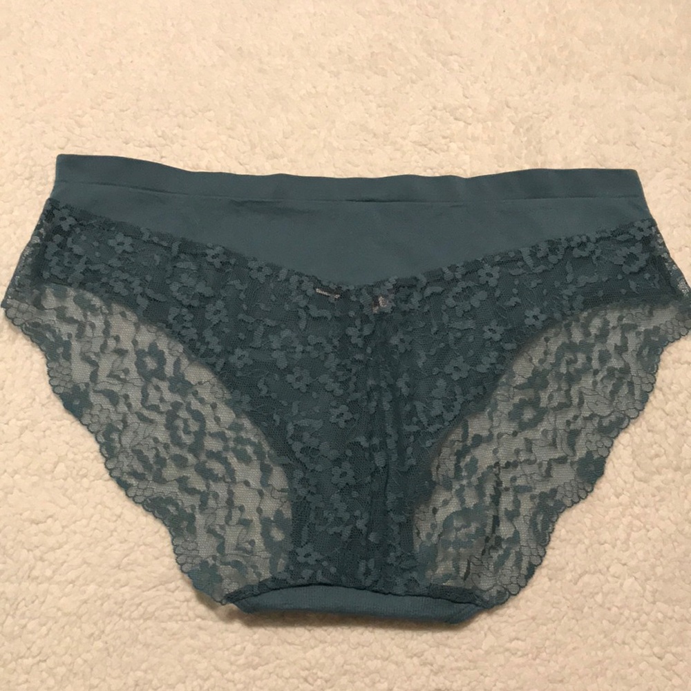 NWT Victoria’s Secret green lace back high leg brief panties Size XL